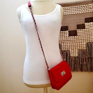 Patent leather look small crossbody purse